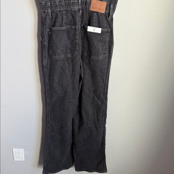 NEW JUDY BLUE | NEW TO THE CITY SHORT SLEEVE DENIM JUMPSUIT IN BLACK SMALL - Picture 10 of 13